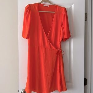 Alice + Olivia orange wrap dress. Size 12
